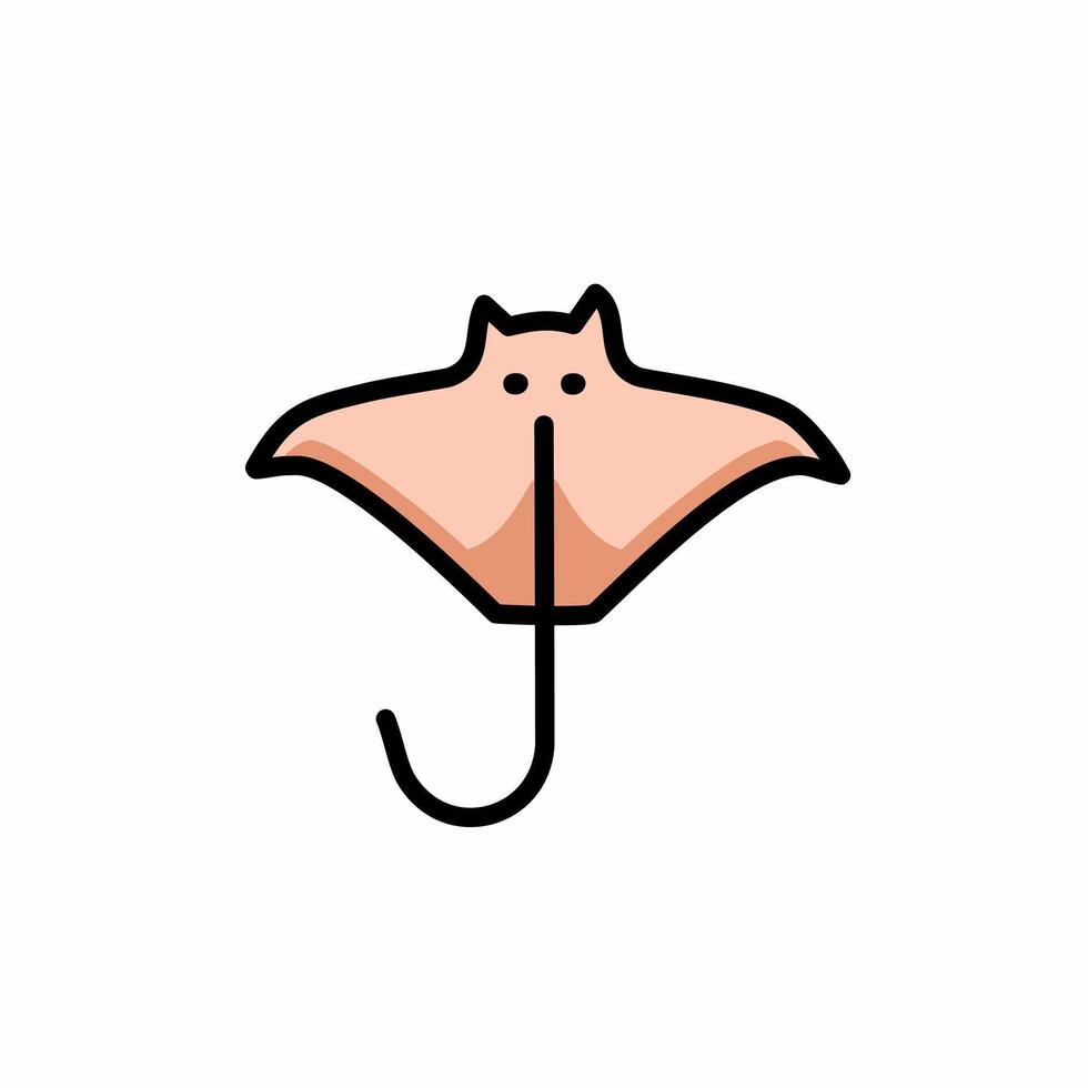 Stingray icon. Outline illustration of manta ray icons for web vector