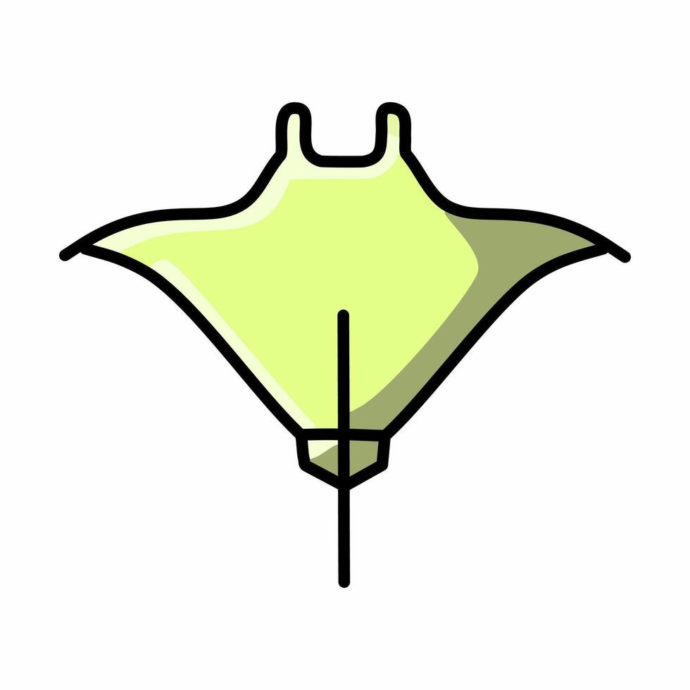 Manta ray icon on white background illustration. vector