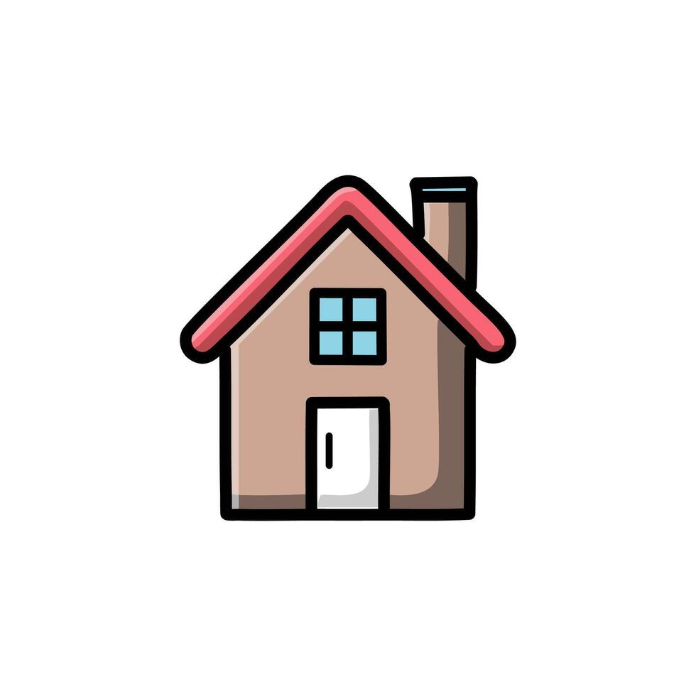 House with chimney icon illustration in trendy flat style. vector