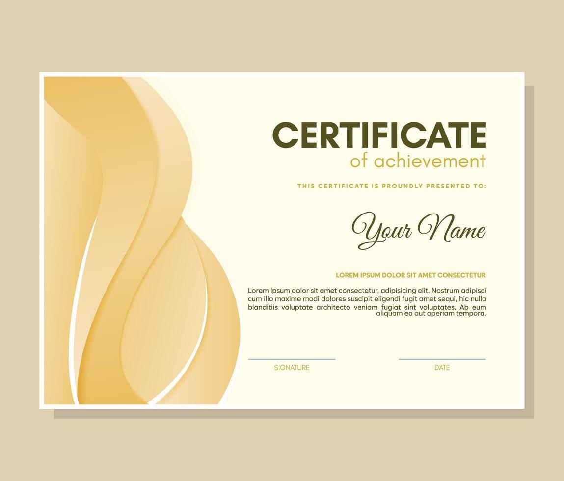 Soft abstract style business certificate vector