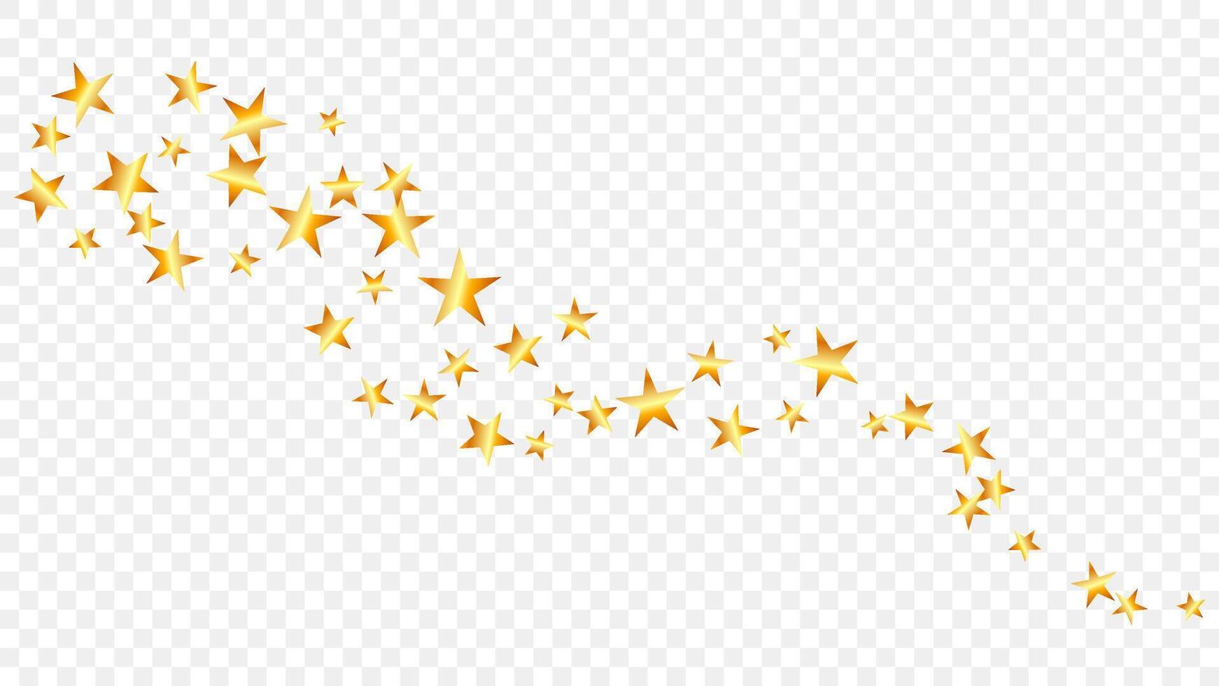 Glitter shiny gold star with curve swirl line illustration on background vector