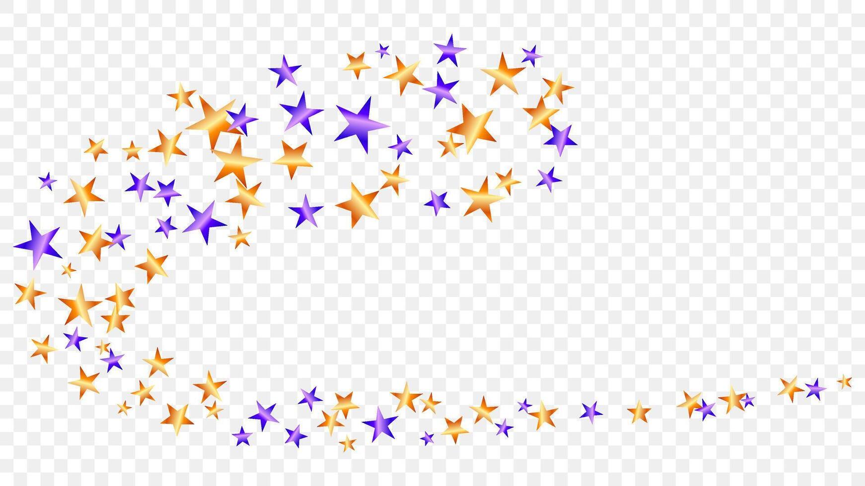 stardust scatter orange and purple color. confetti shiny swirl isolated on background vector
