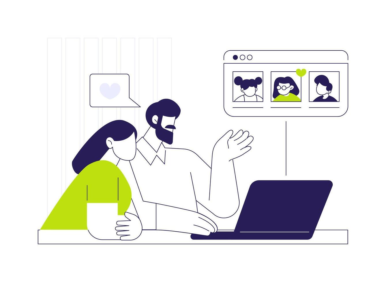 Being matched with a child abstract concept illustration. vector