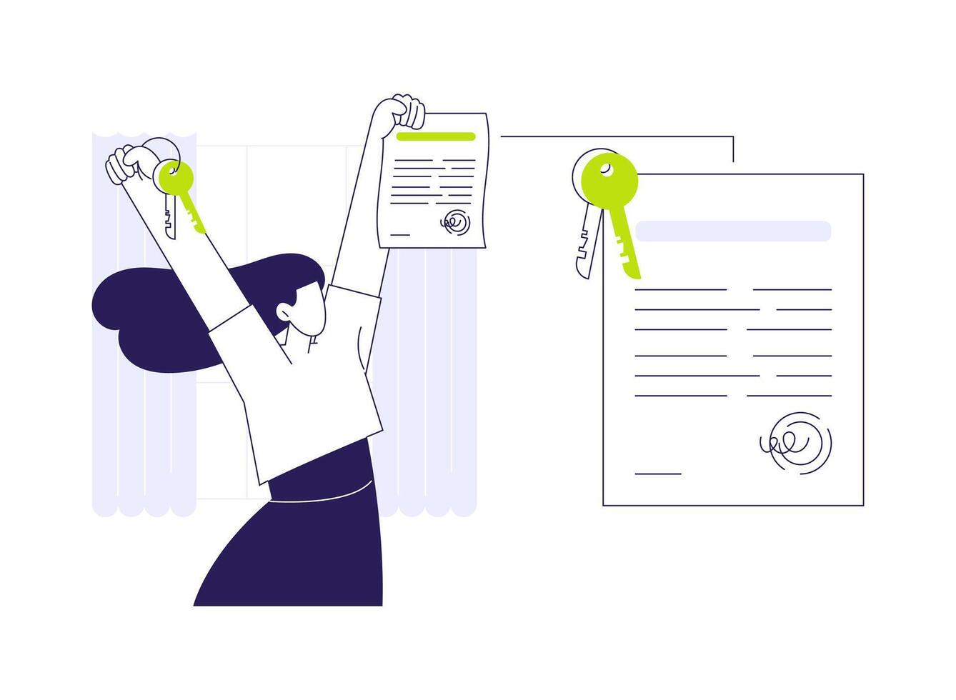 Get ownership certificate abstract concept illustration. vector