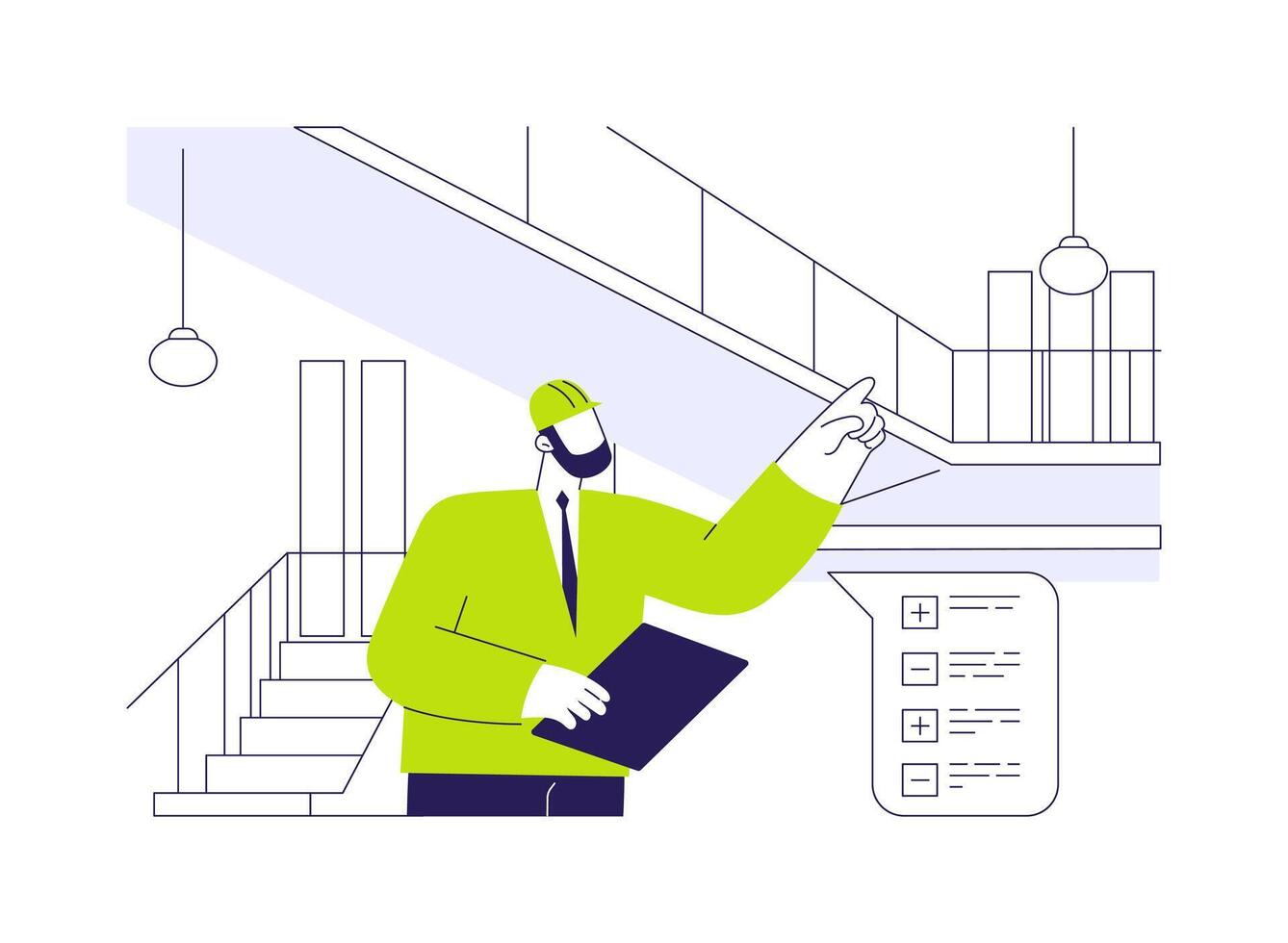 Building inspection abstract concept illustration. vector