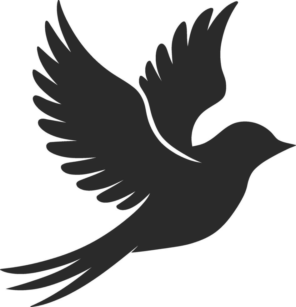 Stylized Bird Silhouette Illustration in vector