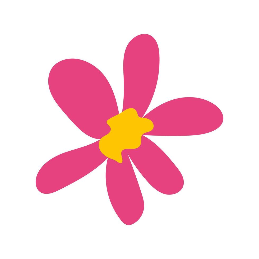 Abstract flower head in flat design. Daisy or cosmos purple blooming. illustration isolated. vector