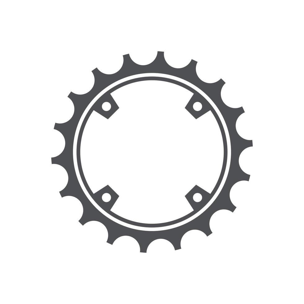 Bike cogwheel in flat design. Bicycle part of cassette with cog stars. illustration isolated. vector