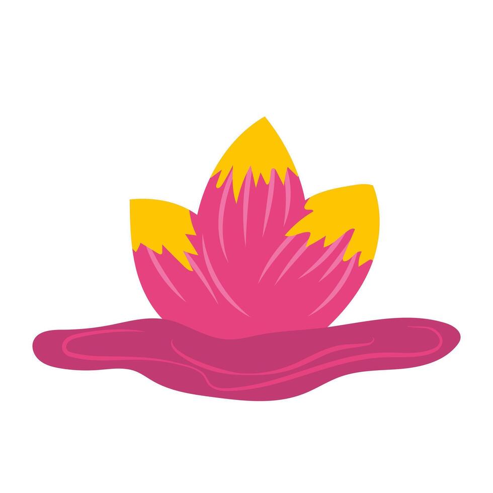 Abstract Diwali lotus in flat design. Indian festival flower symbol. illustration isolated. vector