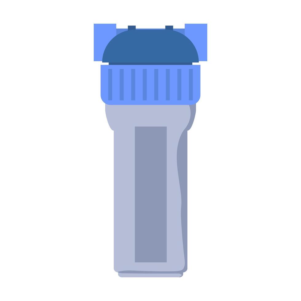 Water filter in flat design. Purification system cartridge, filtration element. illustration isolated. vector