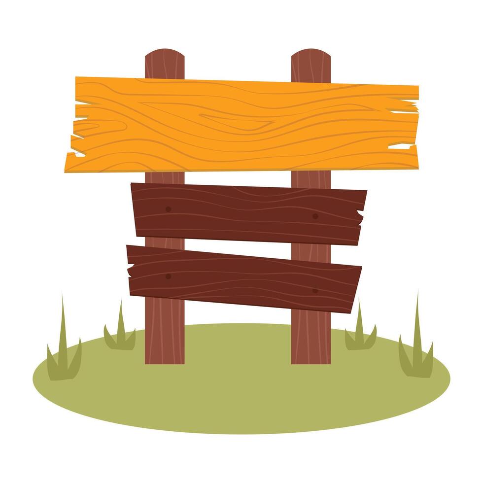 Hiking wooden pointer in flat design. Trekking signboard, camping guidepost. illustration isolated. vector