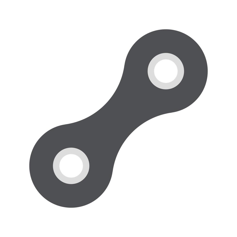 Bicycle chain link in flat design. Mountain bike component in closeup. illustration isolated. vector