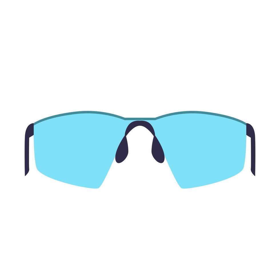 Cycling sunglasses in flat design. Protection eyes sport goggles for biking. illustration isolated. vector