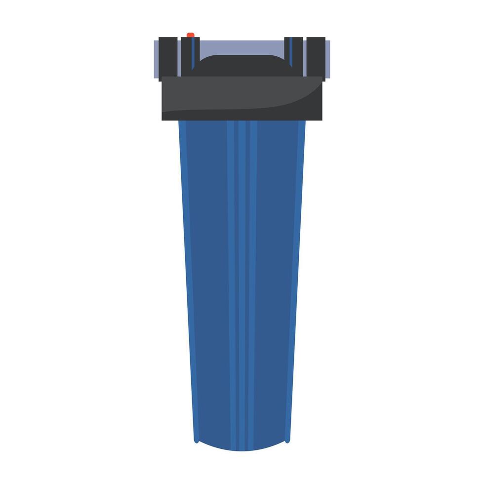 Water filter in flat design. Filtration and purification system cartridge. illustration isolated. vector