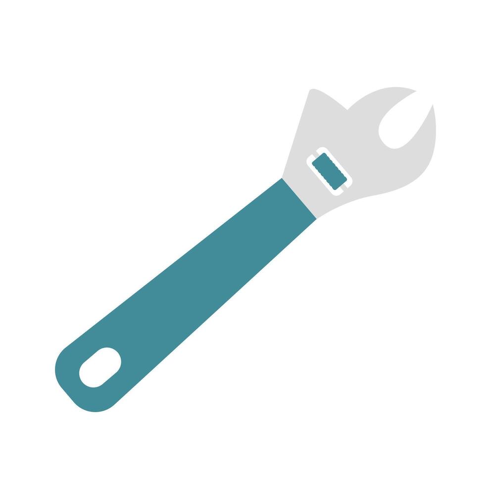 Adjustable wrench in flat design. Repair instrument for bike service. illustration isolated. vector
