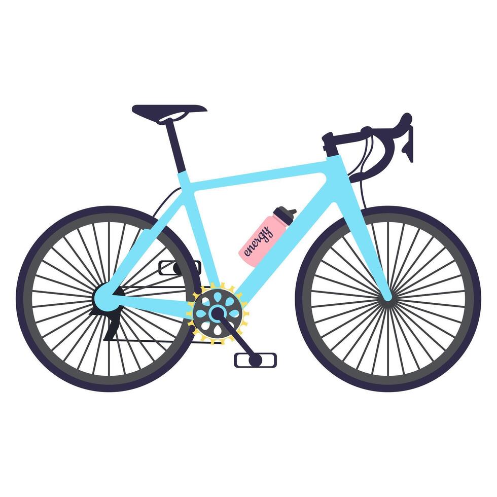 Mountain bike in side view in flat design. Cycling bicycle, biking vehicle. illustration isolated. vector