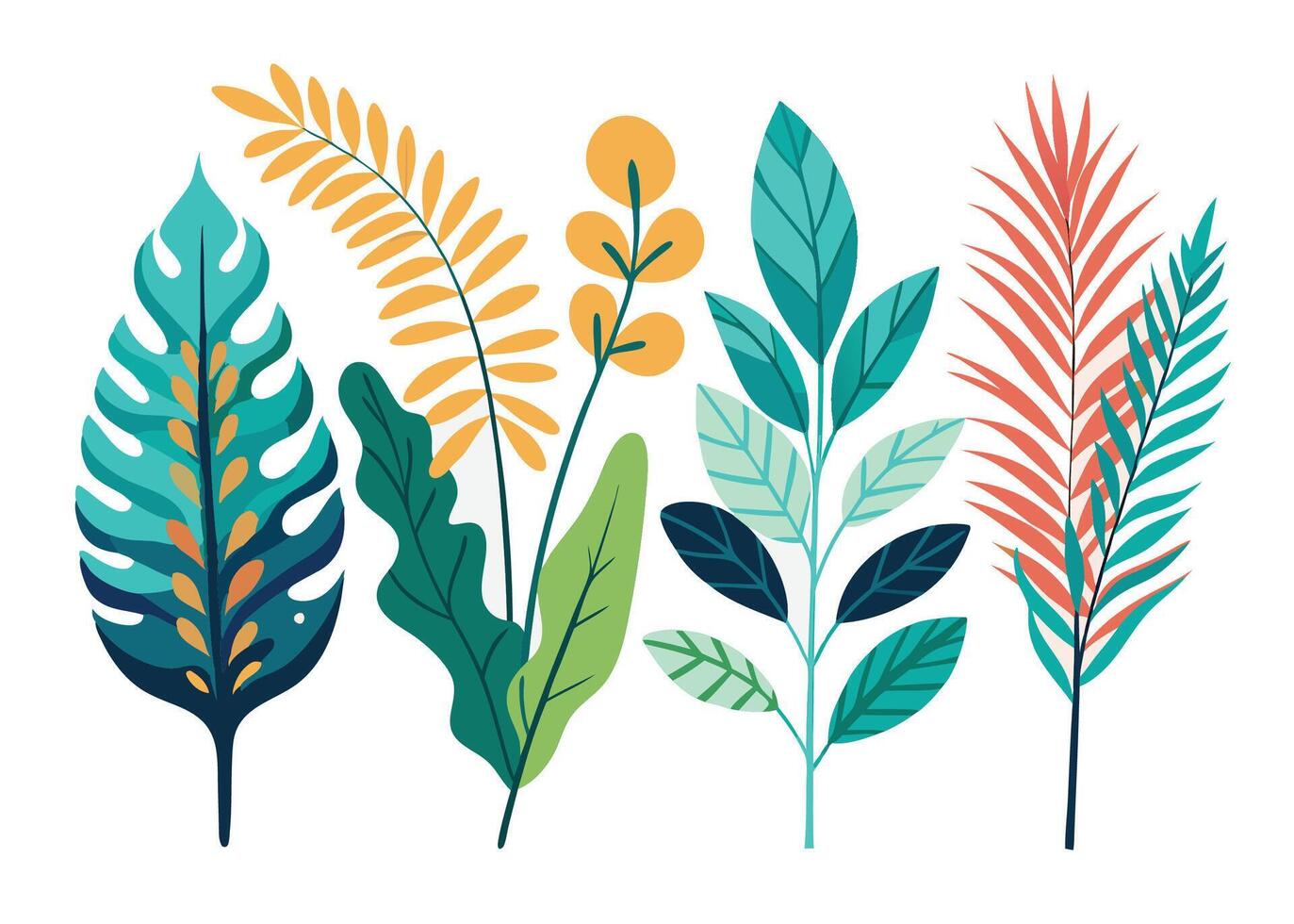 A bunch of colorful leaf for pattern vectorize illustration vector