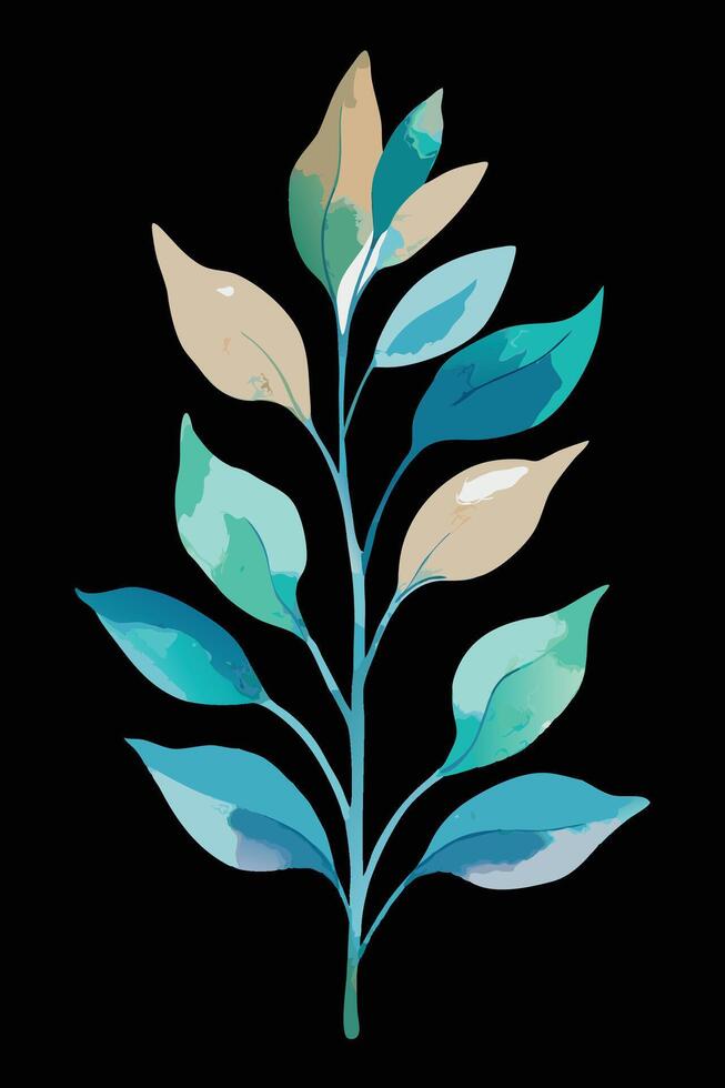 A colorful leaf vectorize illustration with black background vector