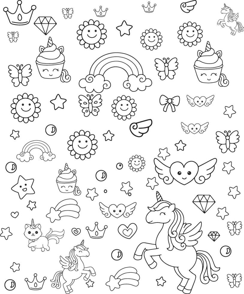 Free hand drawn pattern vector