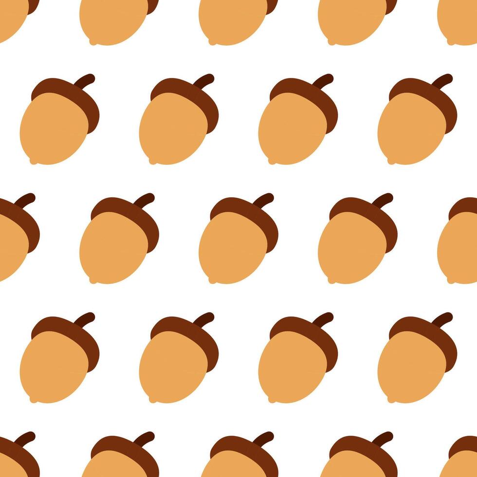 Seamless pattern of autumn acorns vector