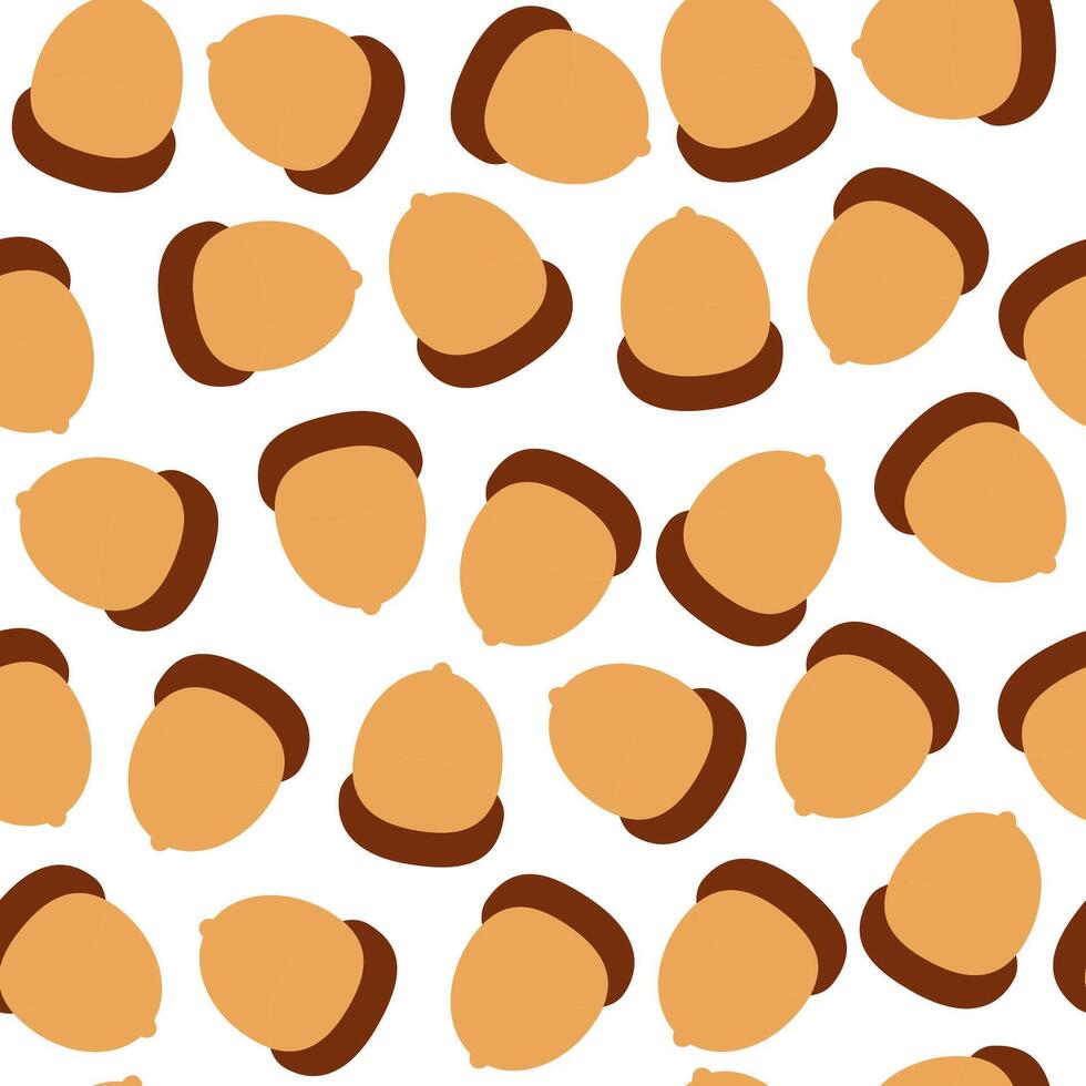Autumn seamless pattern of autumn acorns vector