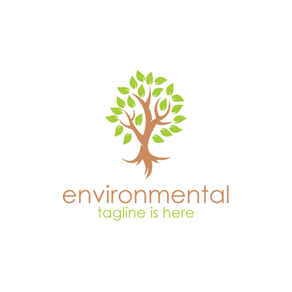 The logo for environmental, with a tree and leaves png