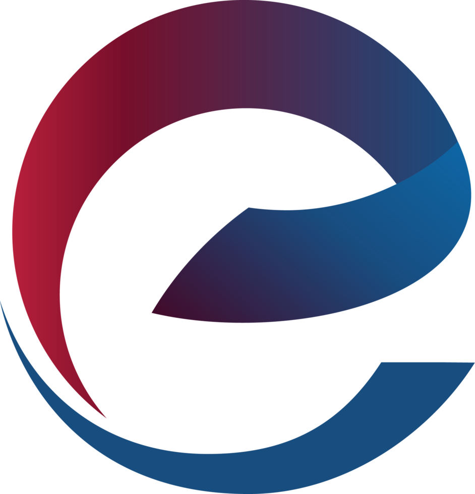 The e logo with a blue and red circle png