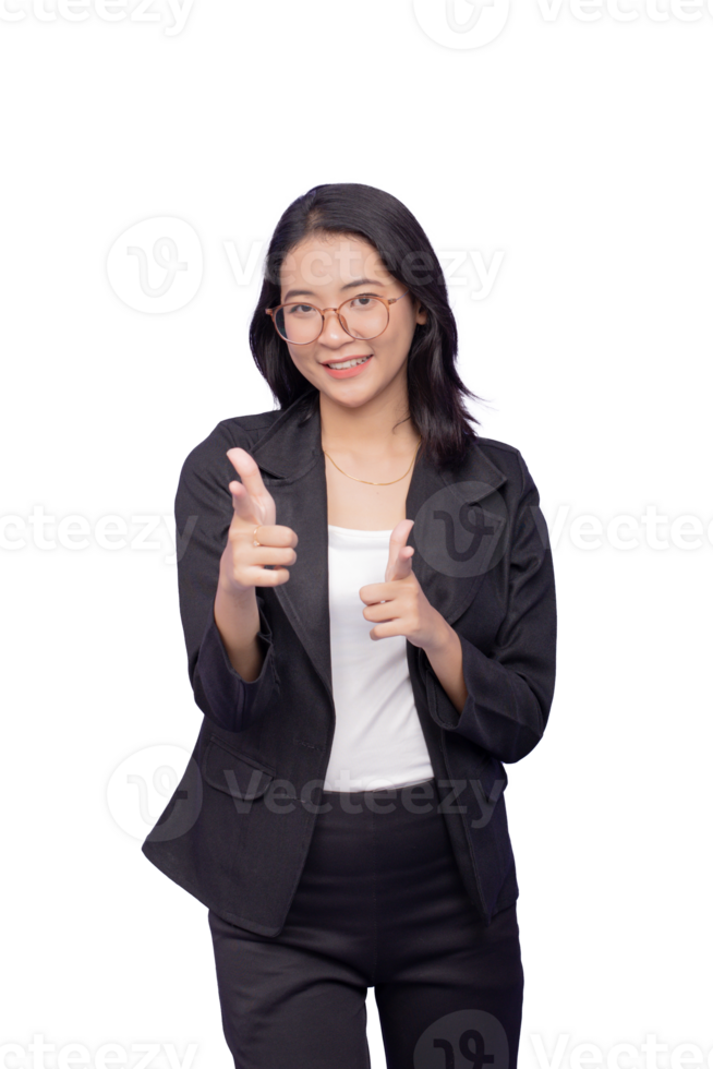 Business woman showing thumbs up png