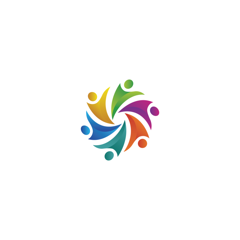 A colorful logo with people in it png