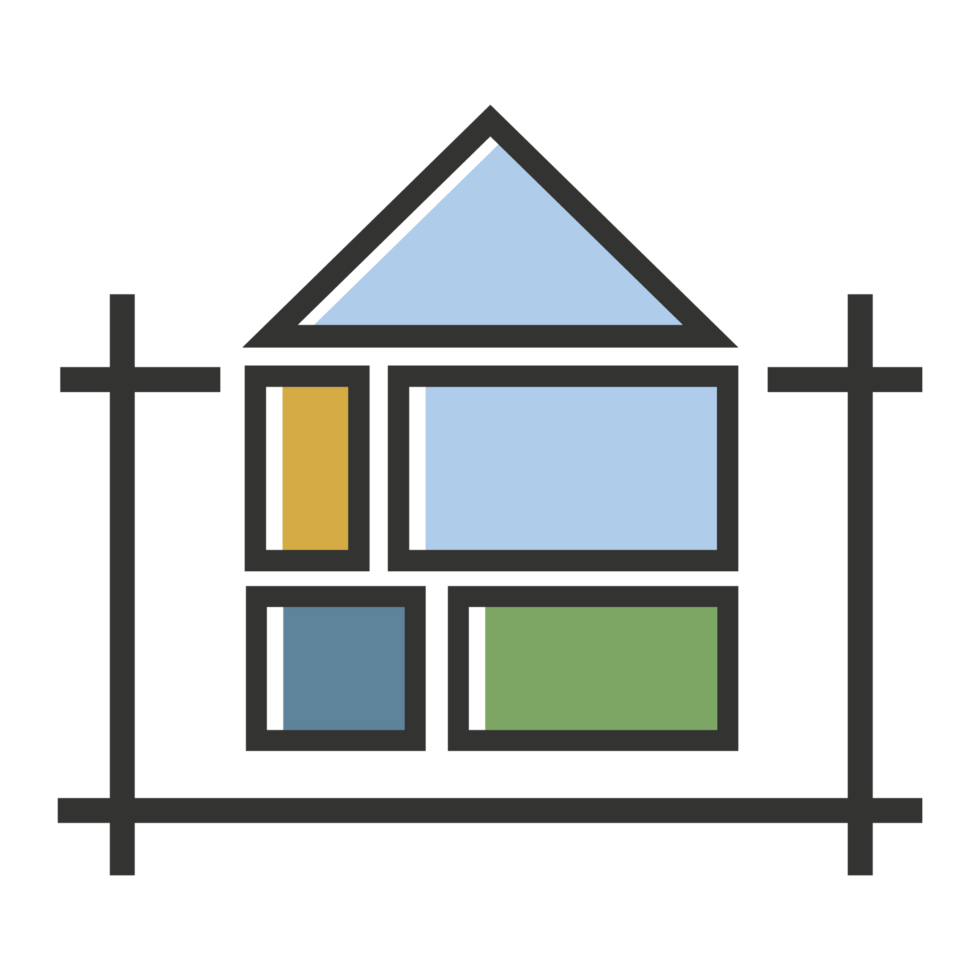 A house with windows and a window frame png