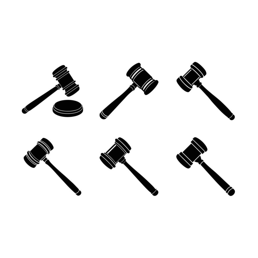 Stylish gavel and line art design for print and digital use vector