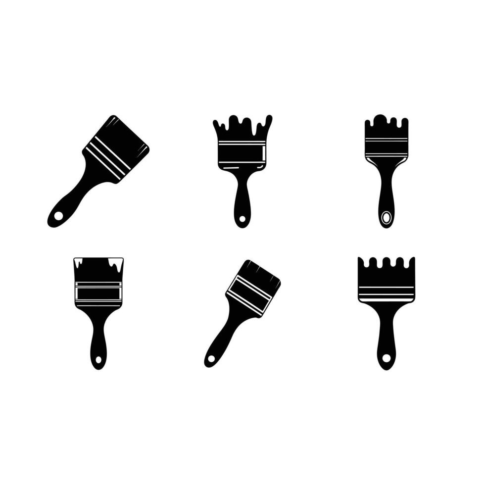 Paint Brush and Line Art Design vector