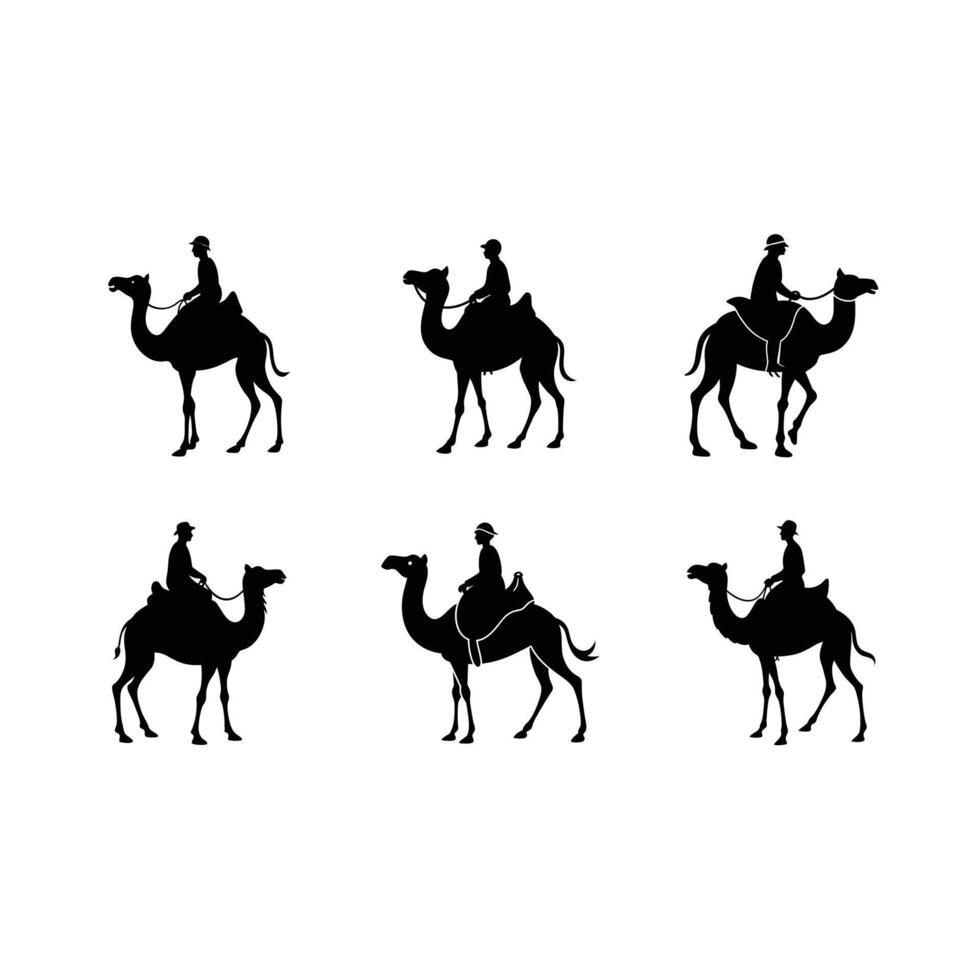 Camel Rider Line Art Design for Printables vector