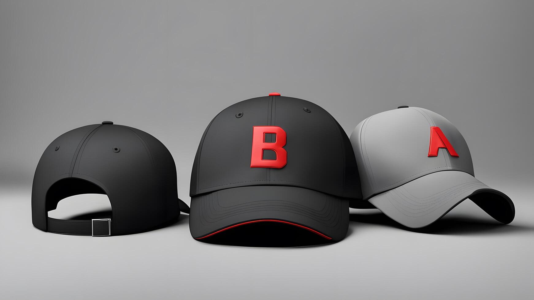 A blank black beanie hat is showcased against a pristine white background for design mockup purposes photo