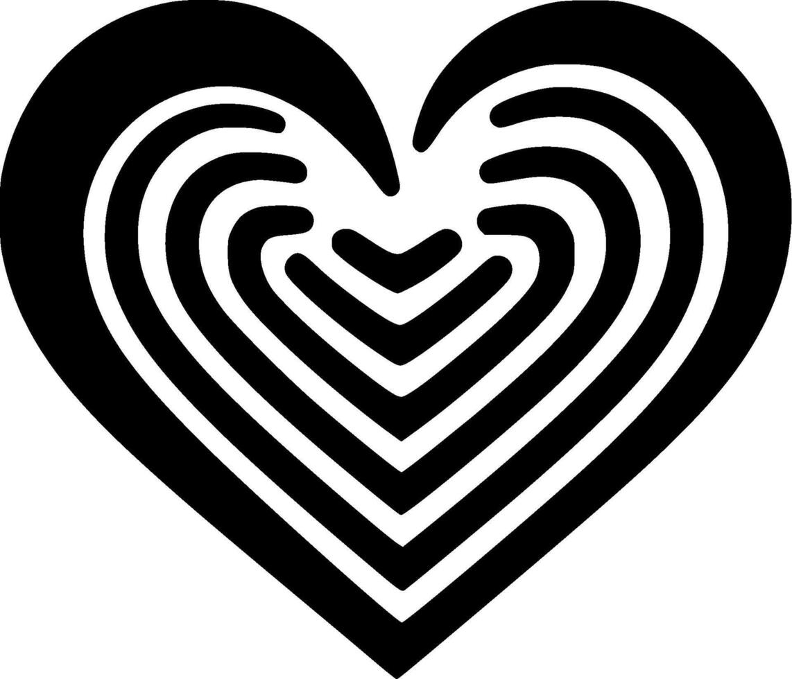 Heart, Black and White illustration vector