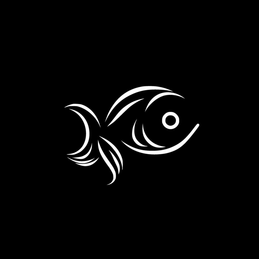 Goldfish - Black and White Isolated Icon - illustration vector