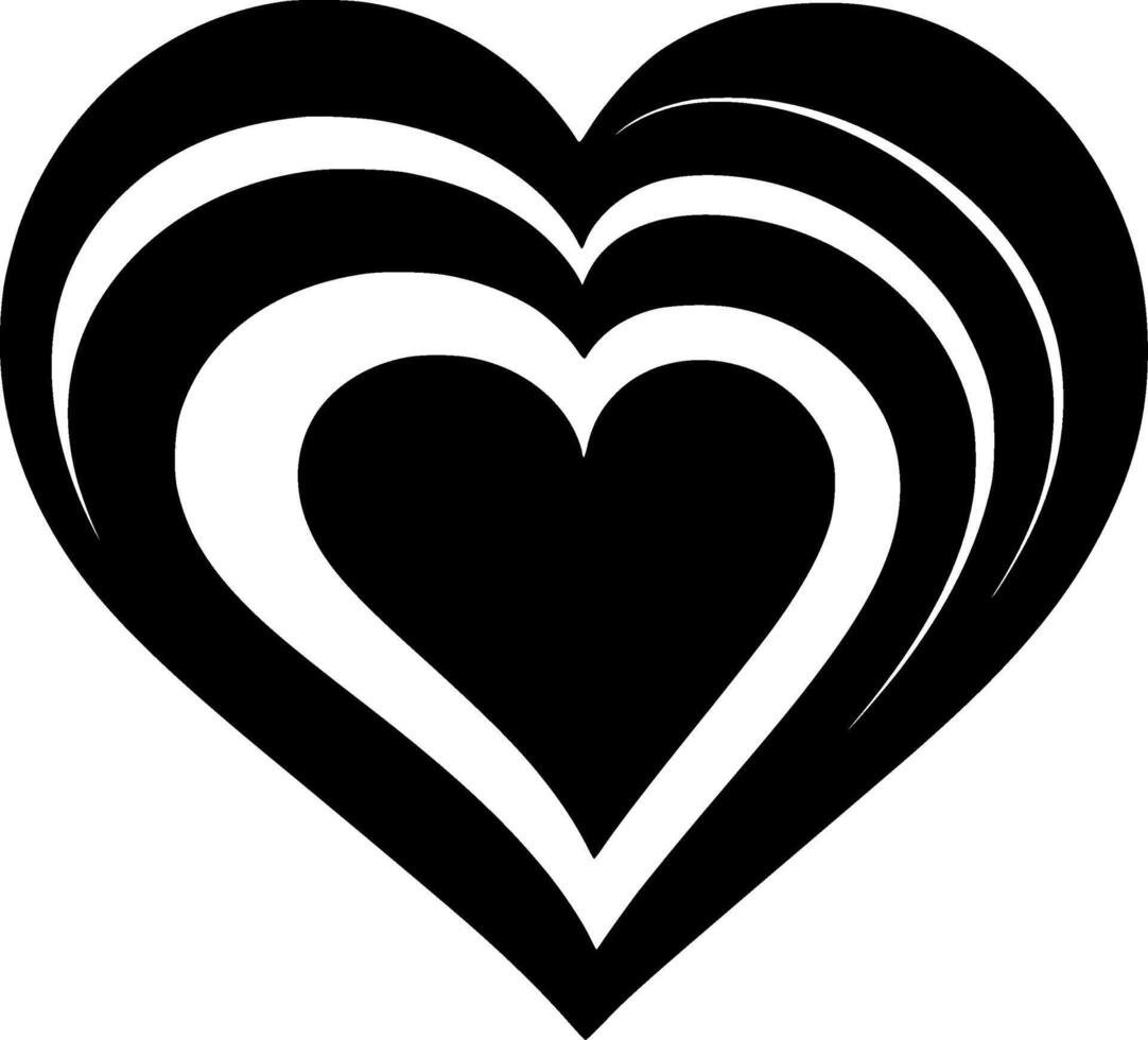 Heart - Black and White Isolated Icon - illustration vector