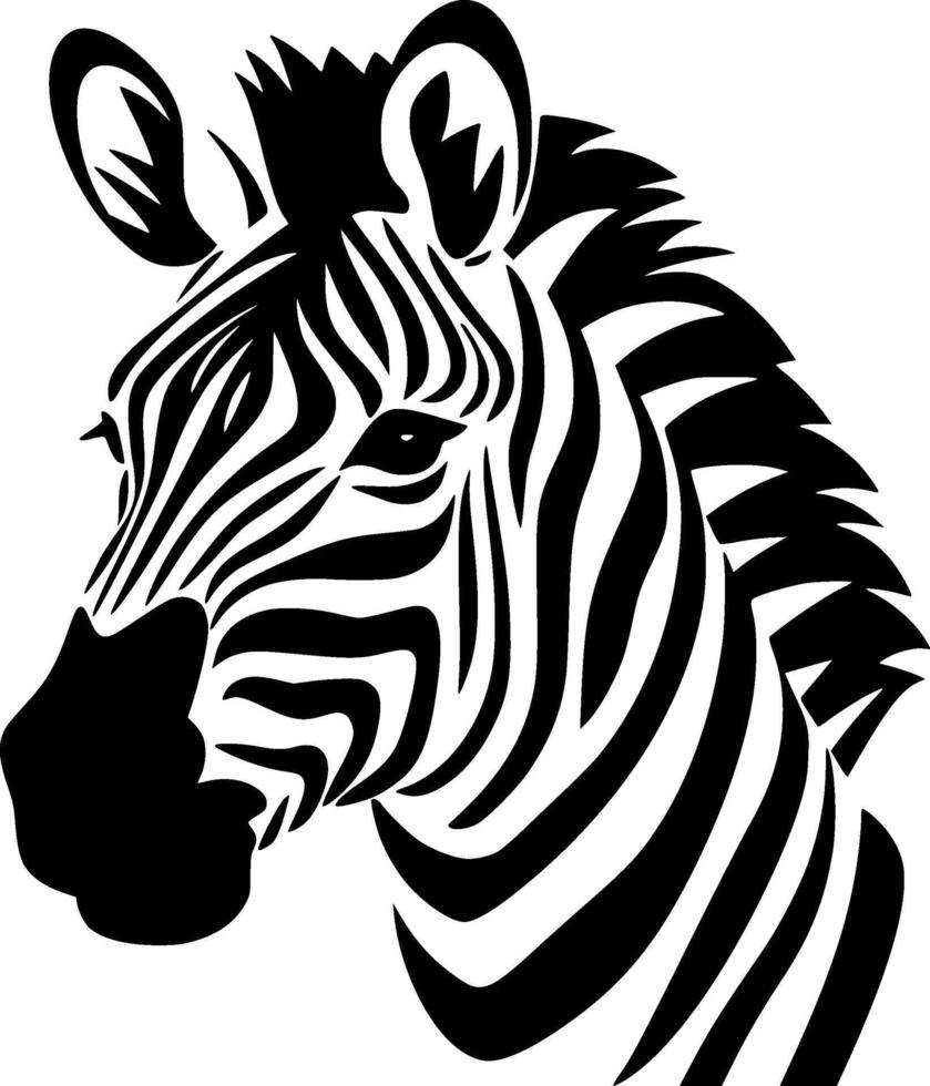 Zebra, Black and White illustration vector