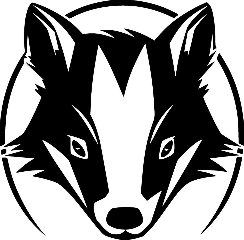 Badger - Black and White Isolated Icon - illustration vector