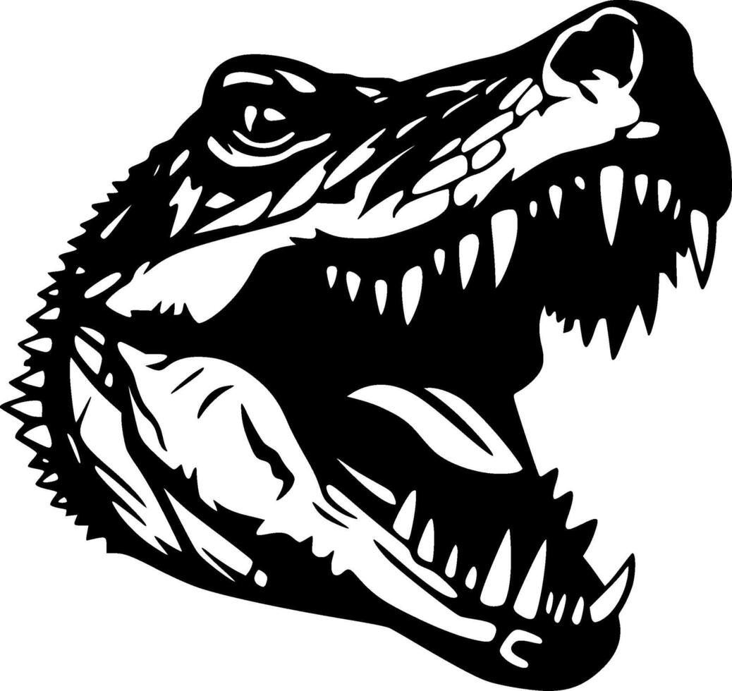 Crocodile, Minimalist and Simple Silhouette - illustration vector