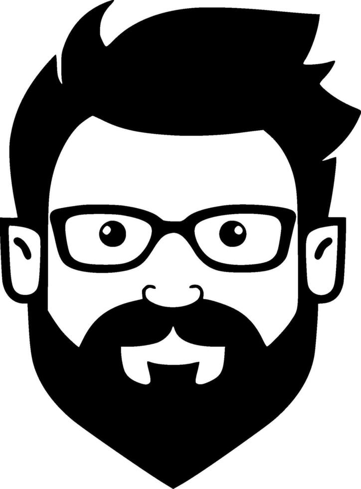 Father - Black and White Isolated Icon - illustration vector
