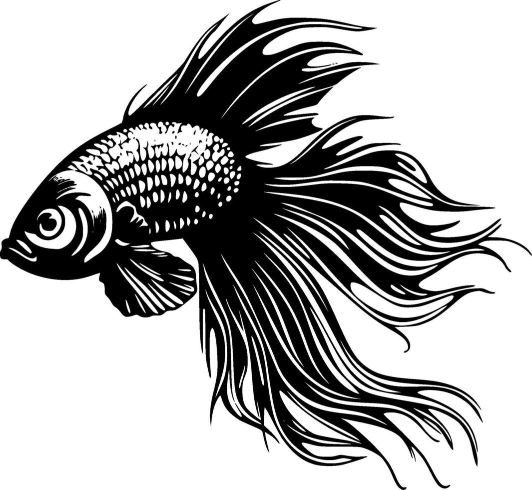 Betta Fish - Minimalist and Flat Logo - illustration vector