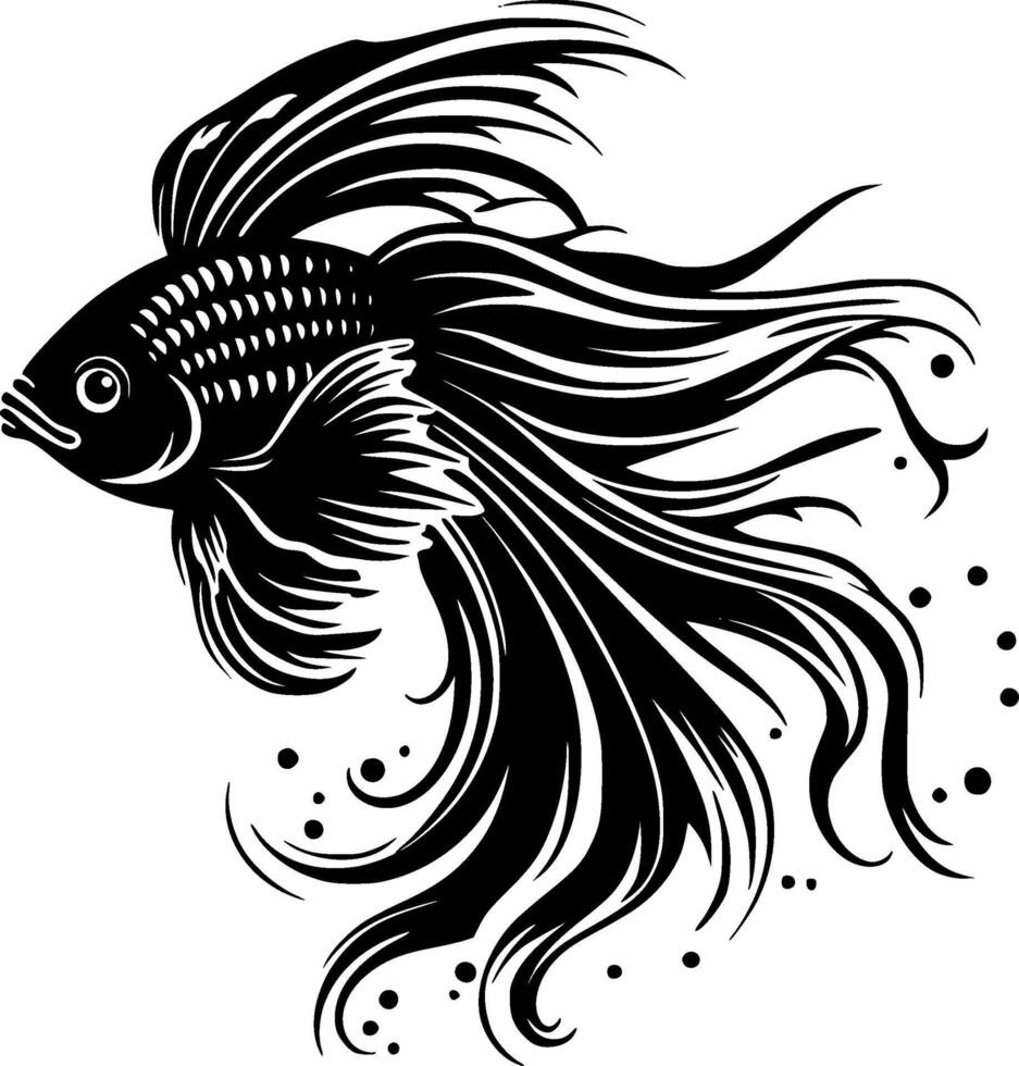 Betta Fish - High Quality Logo - illustration ideal for T-shirt graphic vector