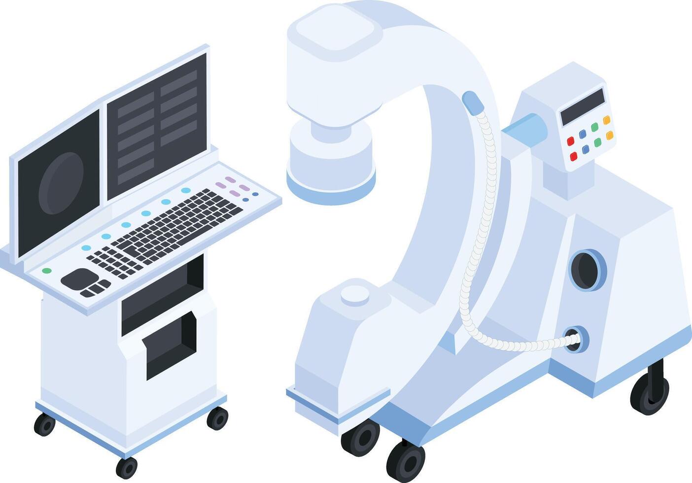 Isometric C Arm Radiology Machine Illustration vector