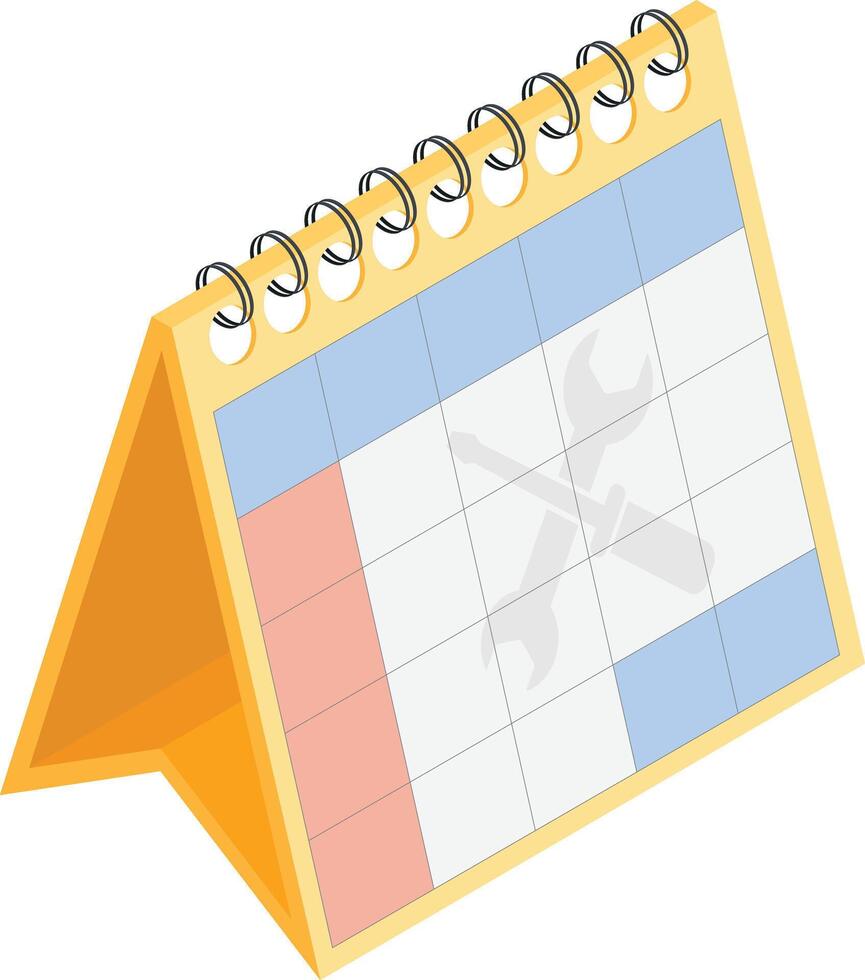 Desk Calendar Icon with Highlighted Days vector