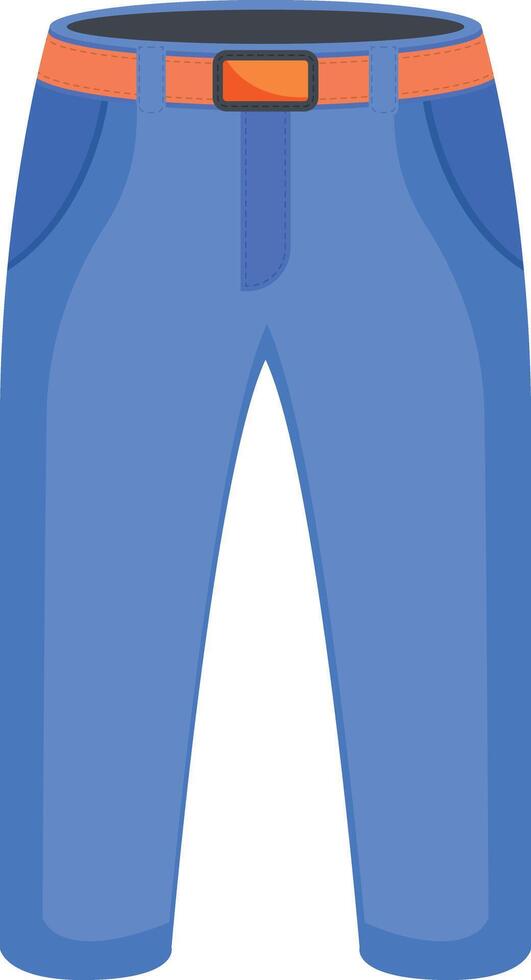 Blue Pants Illustration with Belt vector