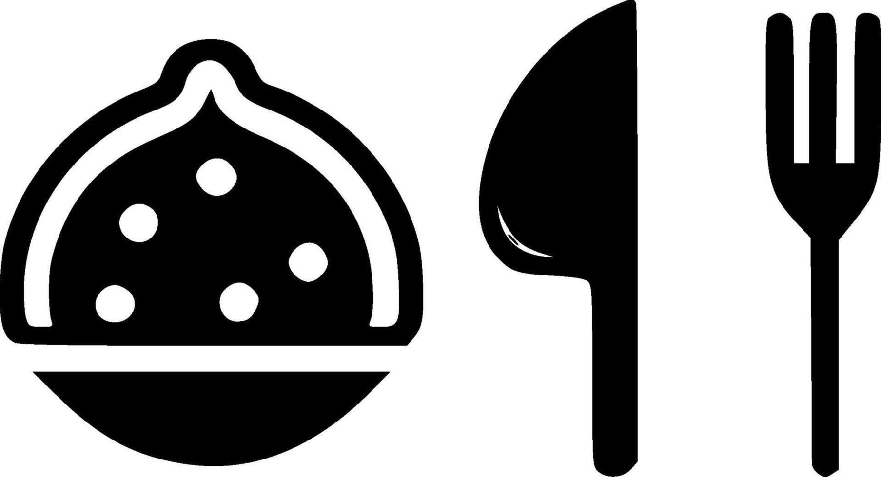 Food - Black and White Isolated Icon - illustration vector