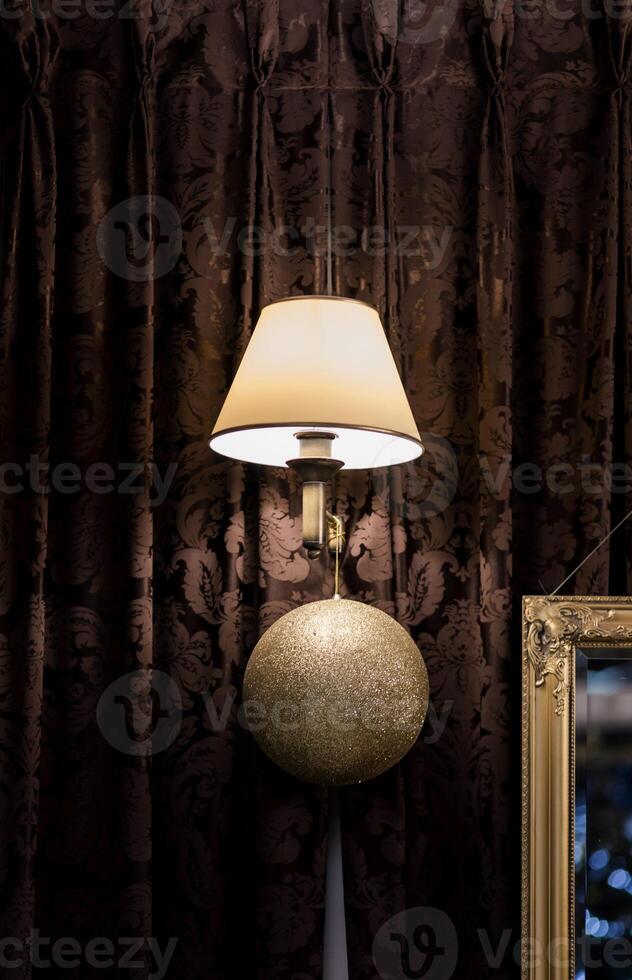 Christmas lamp in bedroom. photo