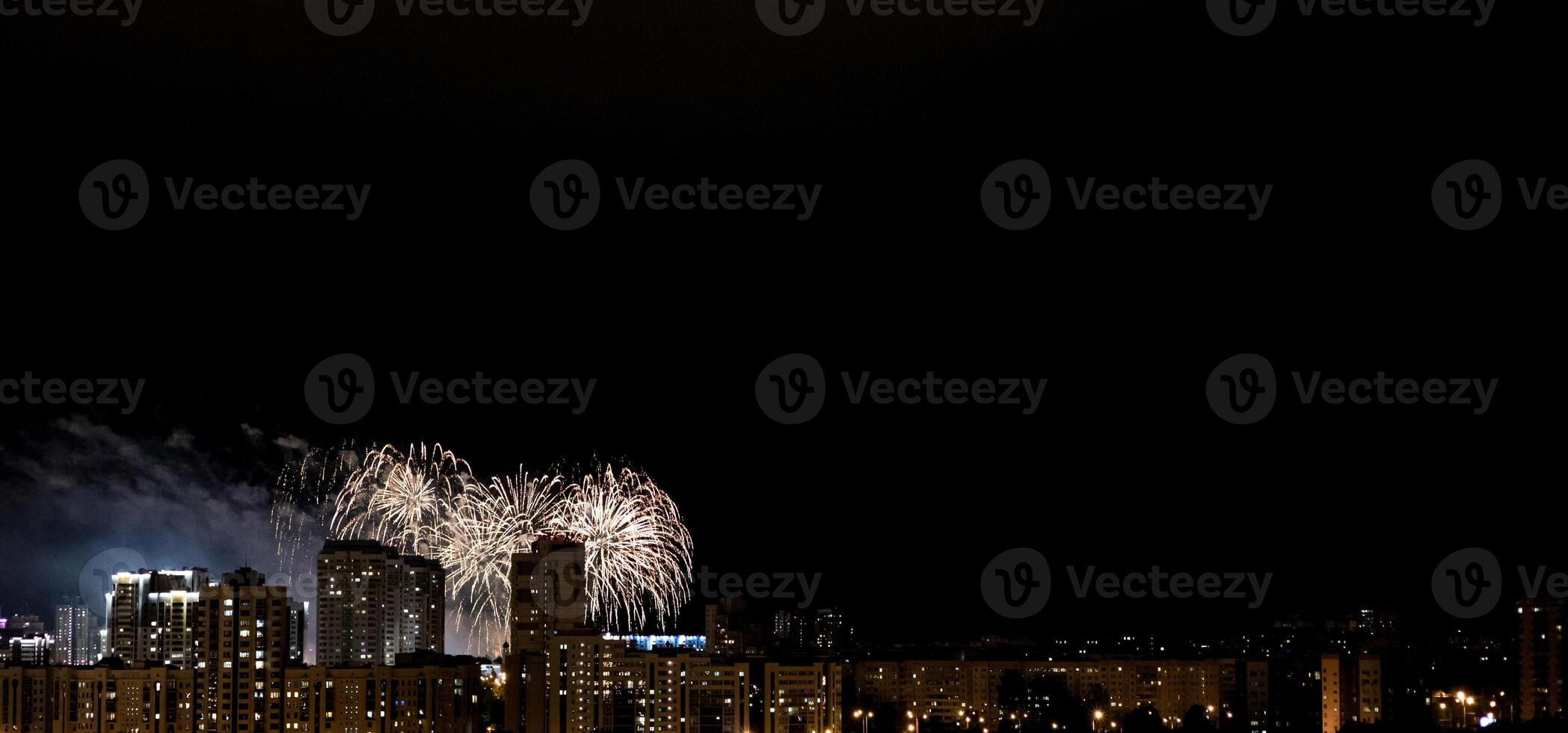 Big firework over the city photo