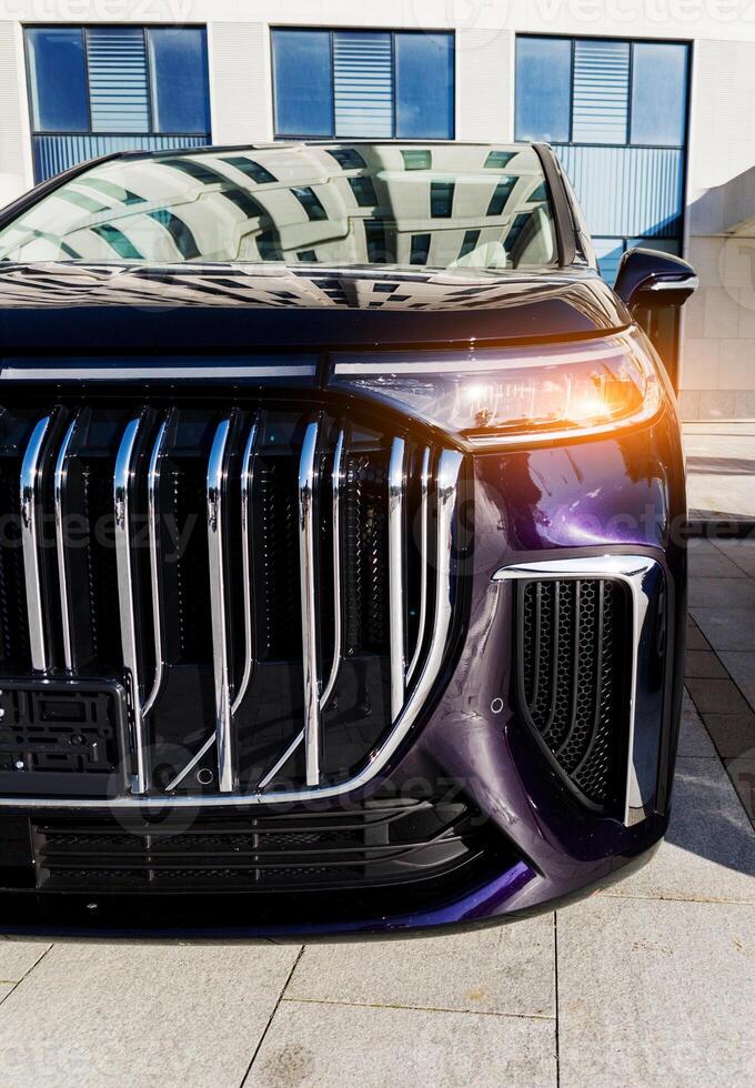 Radiator grille of a modern car photo